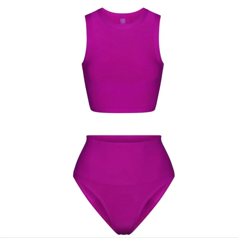 NWT SKIMS KNIT BEACHWEAR SET IN LOLLIPOP